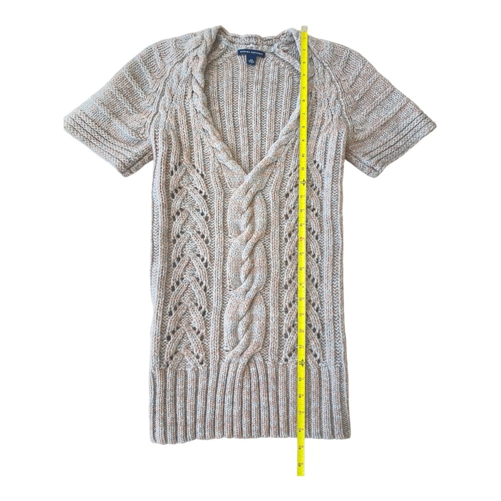 Banana Republic Brown Gray Marled Cable Tunic Sweater XSmall Wool Alpaca EUC - Picture 4 of 10